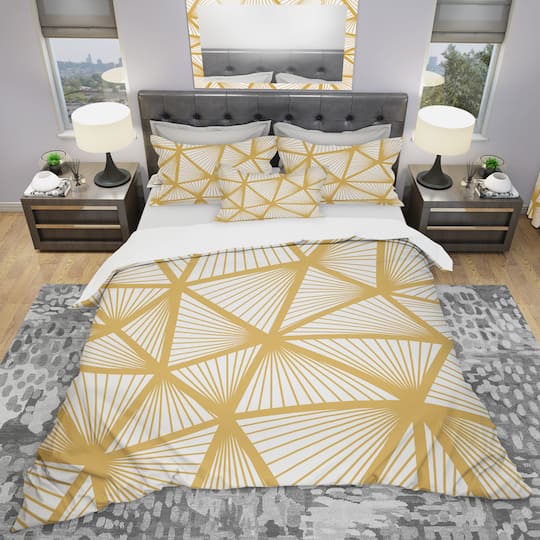 Designart 'Art Deco Geometric Decorative Pattern' Modern Bedding Set - Duvet Cover & Shams